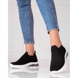 W. Potocki Deportivas deportivas negras para mujer Potocki, tejido con purpurina negro 2