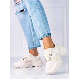Zapatillas de mujer con suela gruesa Shelovet beige. 2
