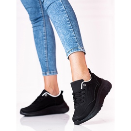 Deportivas negras con cordones Shelovet para mujer negro 2
