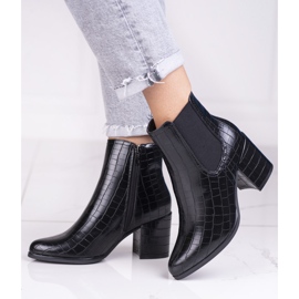 Botas Jodhpur en el poste Shelovet negro con un patrón 2