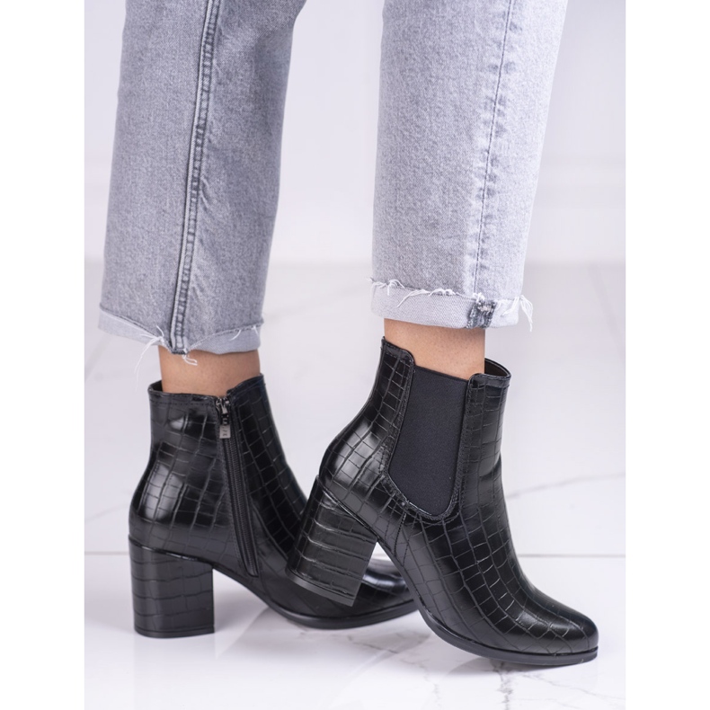 Botas Jodhpur en el poste Shelovet negro con un patrón 1