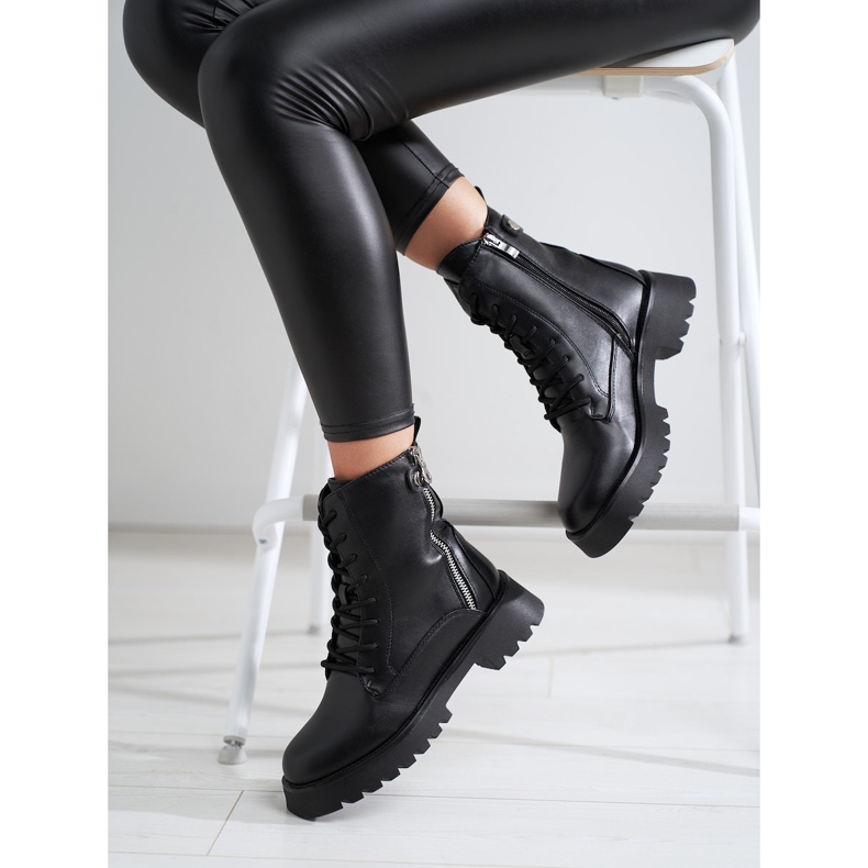 Workers de mujer en negro con cremallera Shelovet decorativa 1