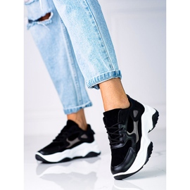 Zapatillas con cordones Shelovet para mujer en una plataforma alta en blanco y negro 2