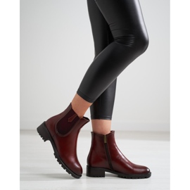 Botines Chelsea bajos Shelovet fabricados en piel ecológica rojo 3