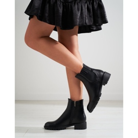 Botas Shelovet low Jodhpur, negras, fabricadas en piel ecológica negro 3