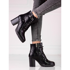 Bolsos de mujer con cordones en el poste Shelovet negro. 2