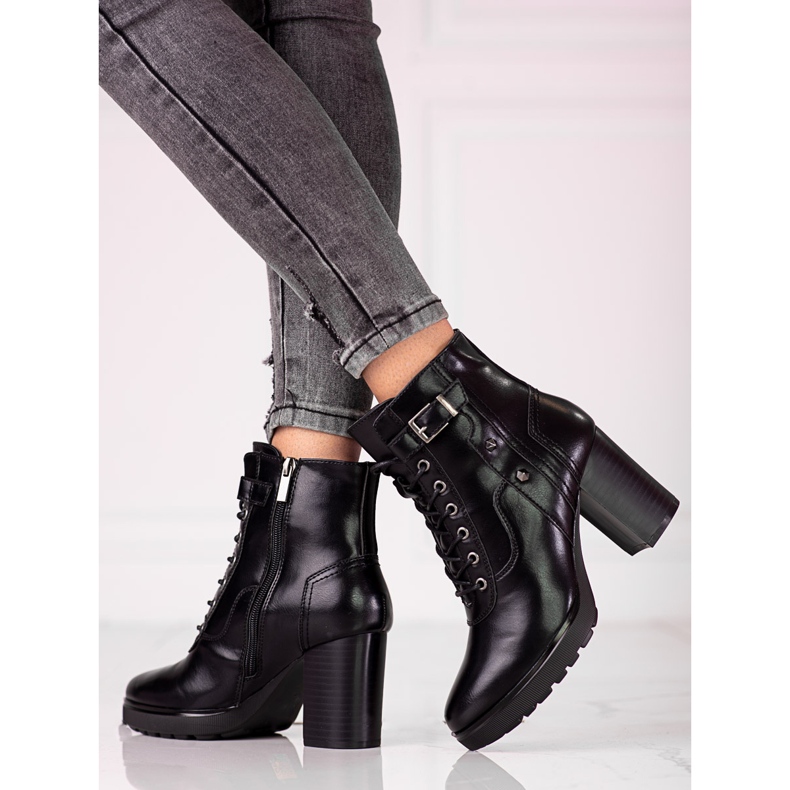 Bolsos de mujer con cordones en el poste Shelovet negro. 1