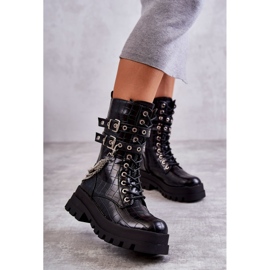 PG1 Botas Laborales Altas Con Cadena Serpiente Negro Montero 2 PG1 Botas Laborales Altas Con Cadena Serpiente Negro Montero 2