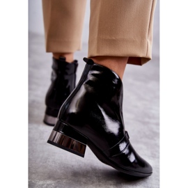 Botines De Piel Tacón Plano Laura Messi 2268 Negro 2