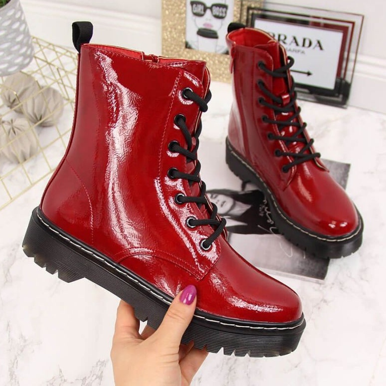 Botas lacadas aislantes S. Barski W OLI71B Rojo 1 Botas lacadas aislantes S. Barski W OLI71B Rojo 1