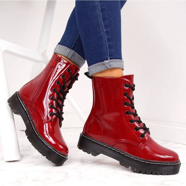 Botas lacadas aislantes S. Barski W OLI71B Rojo 2