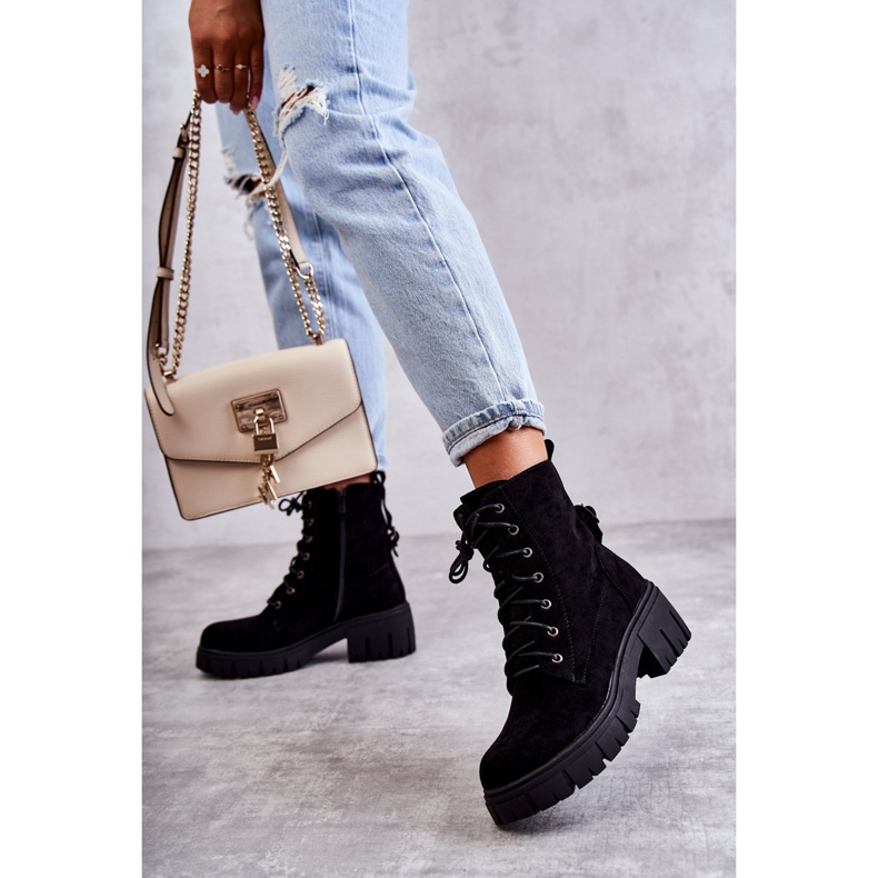 PG1 Botas Cálidas Mujer Ante Con Cremallera Negro Emilien 2