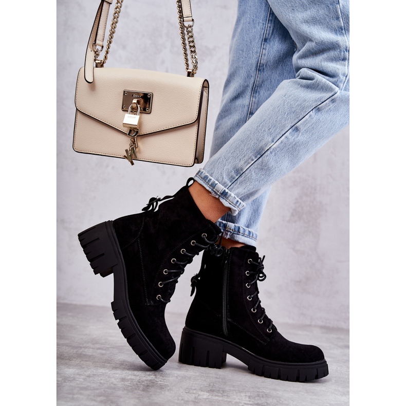 PG1 Botas Cálidas Mujer Ante Con Cremallera Negro Emilien 3