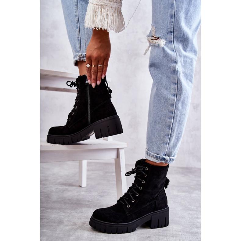 PG1 Botas Cálidas Mujer Ante Con Cremallera Negro Emilien 4