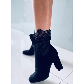 Botines de tacón con puntilla de Esmeralda Black negro 3