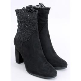 Botines de tacón con puntilla de Esmeralda Black negro 5
