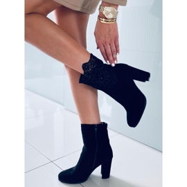 Botines de tacón con puntilla de Esmeralda Black negro 1 Botines de tacón con puntilla de Esmeralda Black negro 1