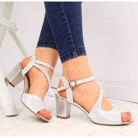 NATALII BRAT BUT Sandalias mujer piel satinada plata de Natalia Brat But 1