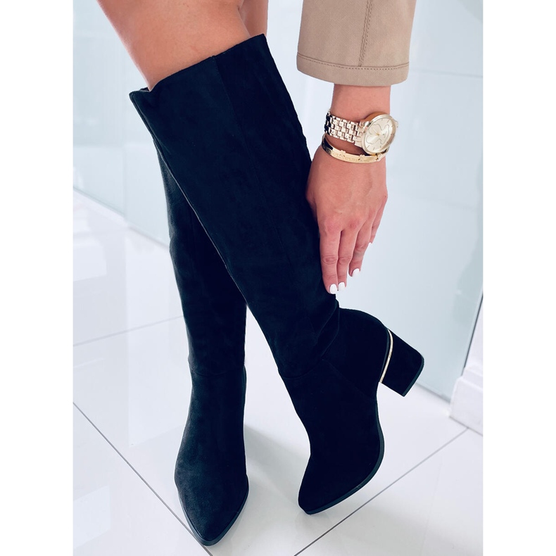 Botas de tacón negro jaspeado 1 Botas de tacón negro jaspeado 1