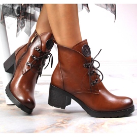 Botas de mujer marrones con cordones Potocki marrón 5
