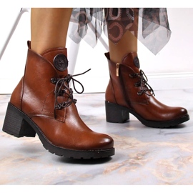 Botas de mujer marrones con cordones Potocki marrón 6