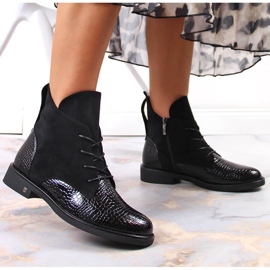 Botas con aislamiento de cocodrilo negro para mujer Potocki 4