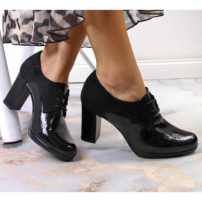 Zapatos de jazz de mujer en un poste Jezzi negro 1