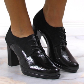 Zapatos de jazz de mujer en un poste Jezzi negro 2