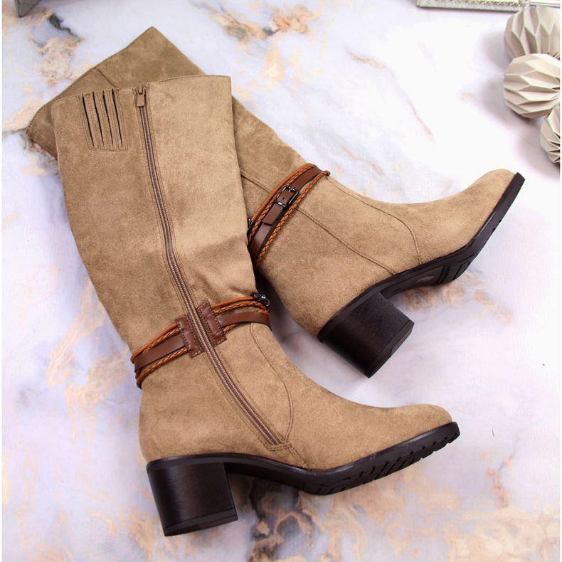 Botas Jezzi mujer beige ante cálido 1