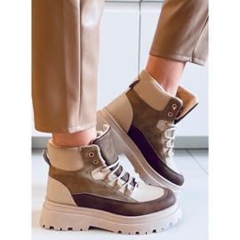 Botas con cordones Magnu Caqui beige marrón 3