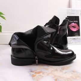Botas aislantes mujer lacadas en negro Potocki 5