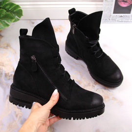 Botas negras de mujer con cremallera, Potocki negro 2