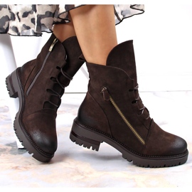 Botas marrones de mujer con cremallera, Potocki marrón 1 Botas marrones de mujer con cremallera, Potocki marrón 1