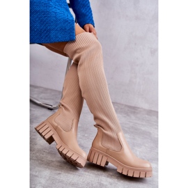 Botas Altas Mujer Beige Austin Workers 5