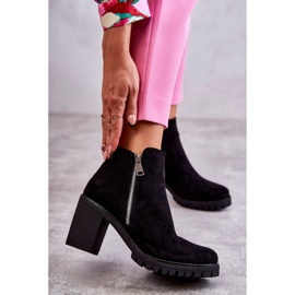 Botas De Ante Con Tacón Alto Con Cremallera Negro Sevione 3