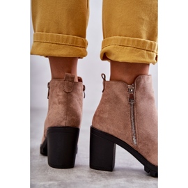 PG1 Botas De Ante Tacón Alto Con Cremallera Beige Sevione 3