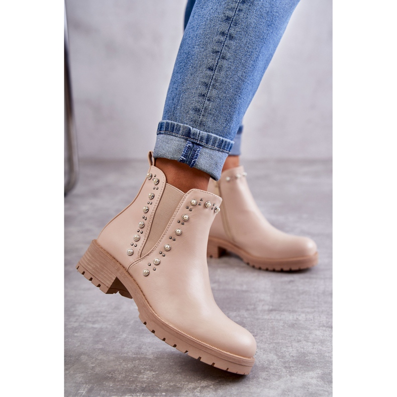 PG1 Botas de Piel Workery Beige Ferra 2