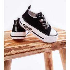 Deportivas Infantiles de Tela Big Star KK374049 Negro-Blanco 2