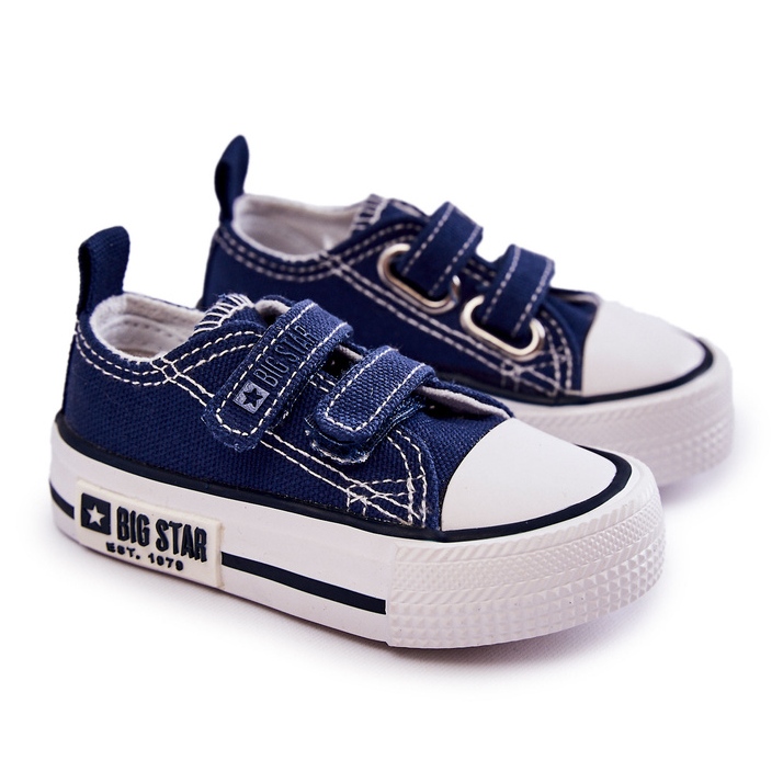 Deportivas Infantiles de Tela Con Velcro Big Star KK374081 Azul Marino 1