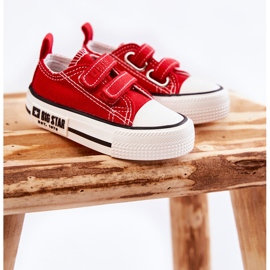 Deportivas Infantiles de Tela Con Velcro Big Star KK374082 Rojo 11