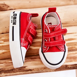 Deportivas Infantiles de Tela Con Velcro Big Star KK374082 Rojo 8