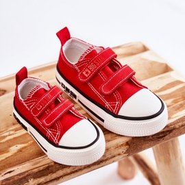 Deportivas Infantiles de Tela Con Velcro Big Star KK374082 Rojo 9