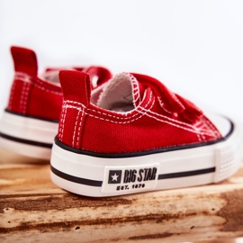 Deportivas Infantiles de Tela Con Velcro Big Star KK374082 Rojo 10