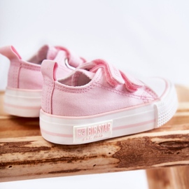 Deportivas Infantiles de Tela Con Velcro Big Star KK374083 Rosa rosado 4