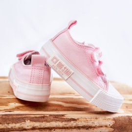 Deportivas Infantiles de Tela Con Velcro Big Star KK374083 Rosa rosado 3