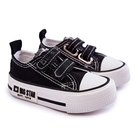 Deportivas Infantiles de Tela Con Velcro Big Star KK374074 Negro-Blanco 7