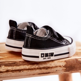 Deportivas Infantiles de Tela Con Velcro Big Star KK374074 Negro-Blanco 3