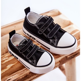 Deportivas Infantiles de Tela Con Velcro Big Star KK374074 Negro-Blanco 5