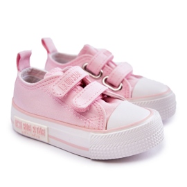 Deportivas Infantiles de Tela Con Velcro Big Star KK374077 Rosa rosado 7