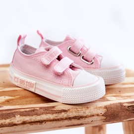 Deportivas Infantiles de Tela Con Velcro Big Star KK374077 Rosa 1